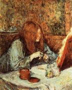 Henri  Toulouse-Lautrec At the Dressing Table Madame Poupoule Spain oil painting artist
